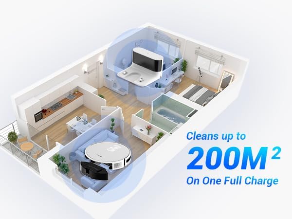 مكنسة كهربائية روبوتية من ايزفز بقوة شفط 2700 باسكال، مكنسة كهربائية ذاتية الشحن روبوت مع كيس غبار 800 مل