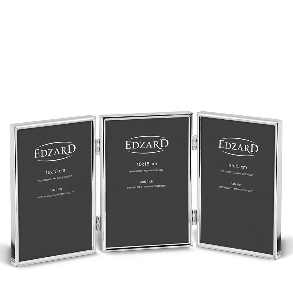 إطار صور ثلاثي مطلي فضة 10×15 سم من Edzard Genua - أنيق