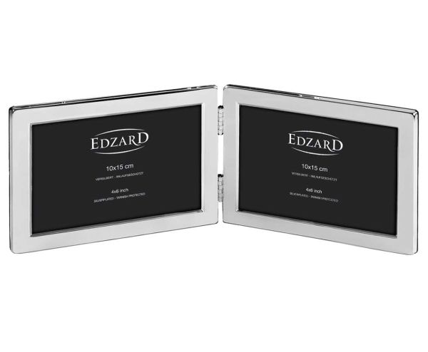 إطار صور مزدوج مطلي فضة 10×15 سم من Edzard Salerno - أنيق