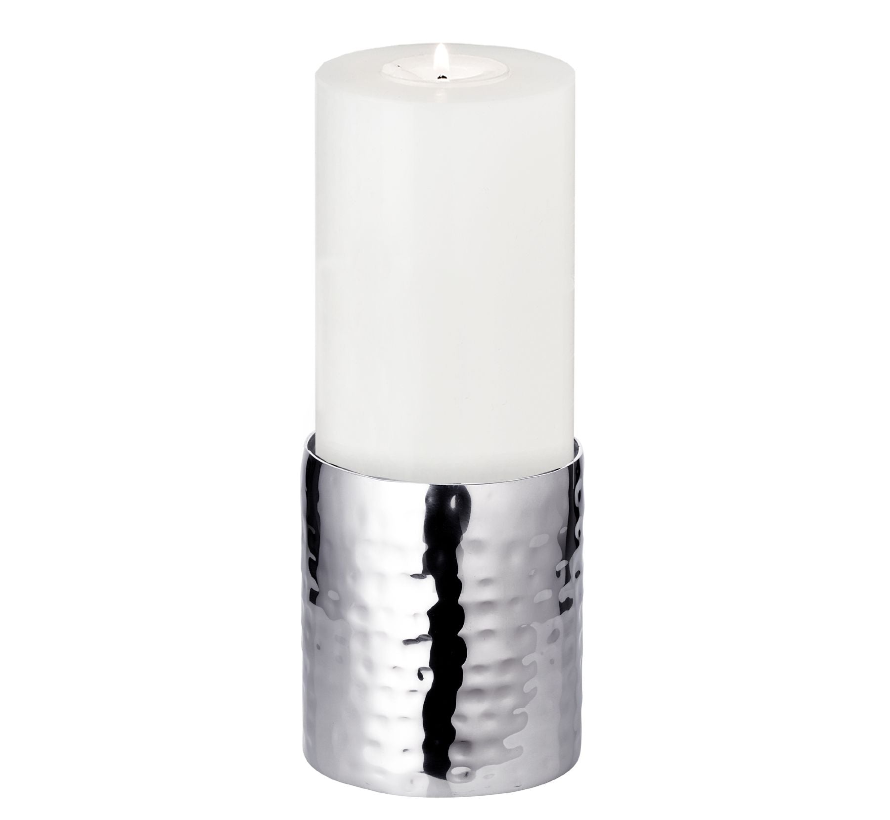 حامل شموع مطلي فضة 10 سم من Edzard Agadir - فضي أنيق