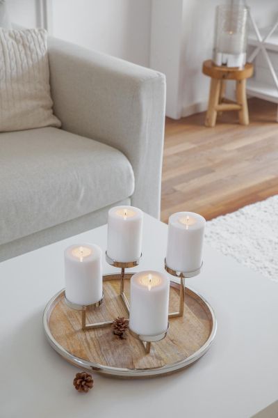 حامل شموع صغير شكل شمعة 15 سم من Edzard Cornelius - أبيض