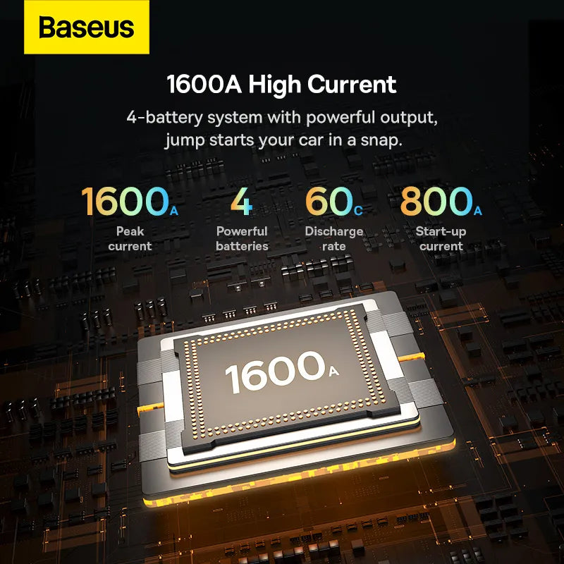 جهاز تشغيل السيارة من باسيوس بقوة 16000 مللي أمبير في الساعة 1600 أمبير