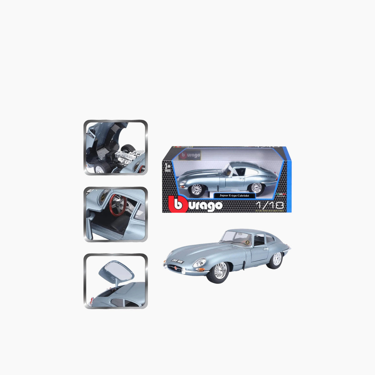 Maisto Jaguar "E" Coupe (1961) Die-Cast Model Car – 1:18 Scale