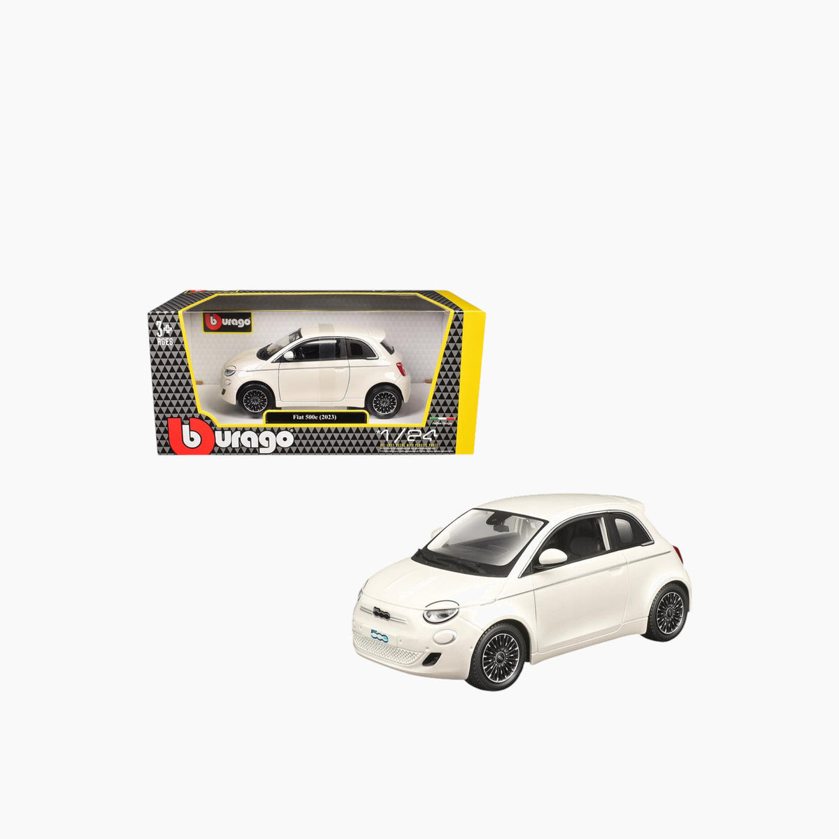 Maisto Bburago Car Fiat 500E (2023) Blue Die-Cast Model Car – 1:24 Scale