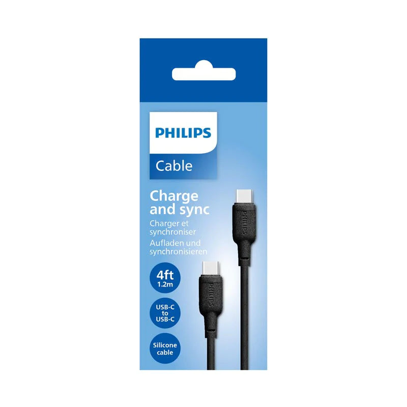 Philips 100W USB-C to USB-C Cable 1.2M Black Fast Charging