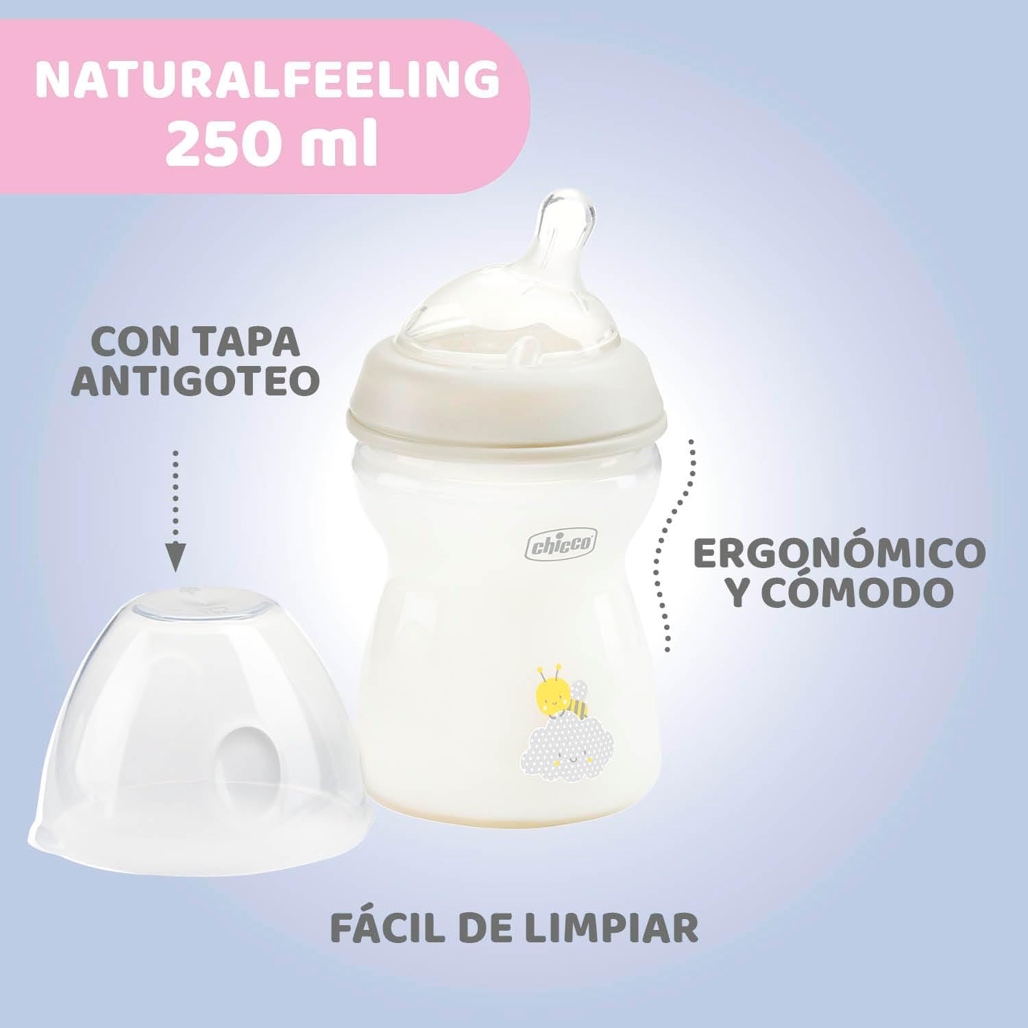 Chicco Natural Feeling Bottle 250ml UNI Anti-Colic 2M+