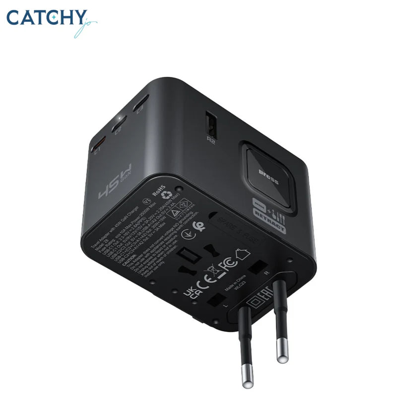 شاحن ACEFAST Z8 GaN 45W بخمسة منافذ USB-C وUSB-A