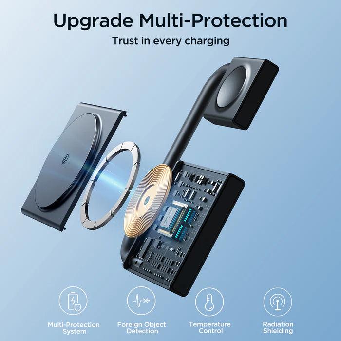 شاحن لاسلكي جوي روم 2 في 1 قابل للطي