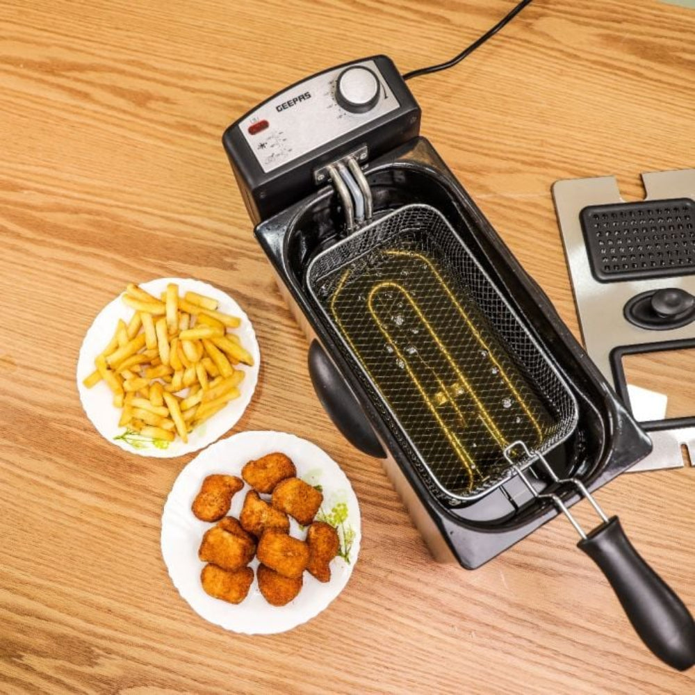 مقلاة جيباس المدمجة سعة 3 لتر وقوة 2180 وات مع حماية من الحرارة الزائدة