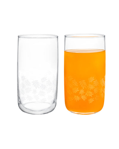 Musette-white Leaves4-piece Beverage Glass Set - Madame Coco JO