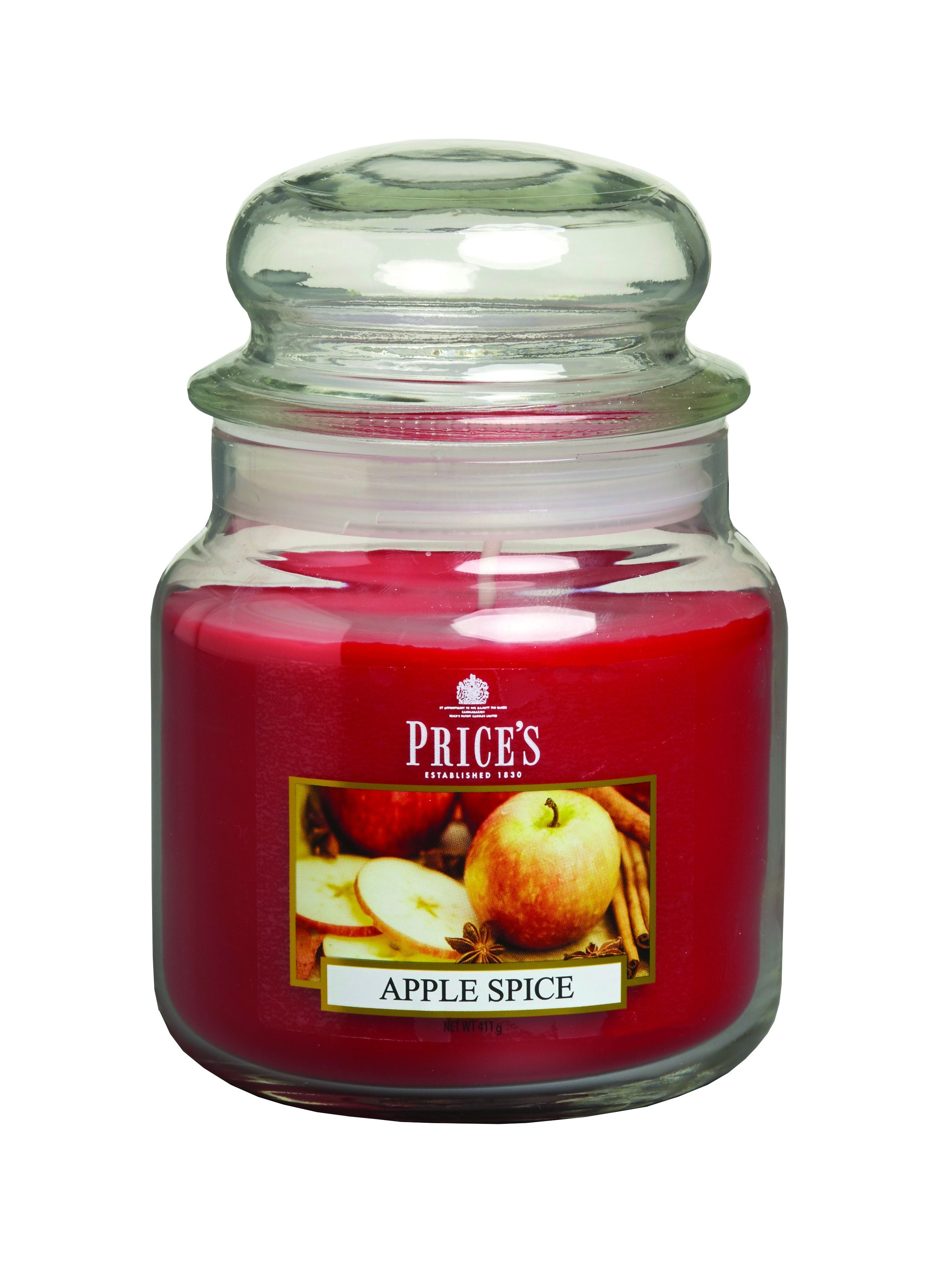 Price's Medium Scented Candle Jar with Lid - Apple Spice