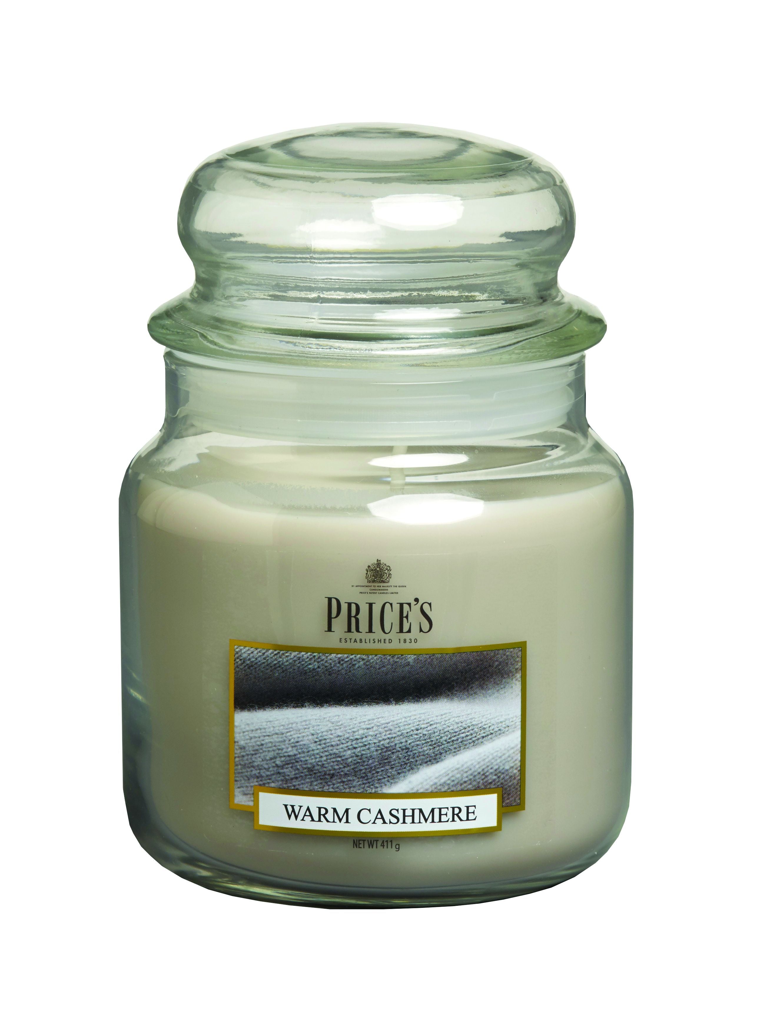 Price's Medium Scented Candle Jar with Lid - Warm Cashmere