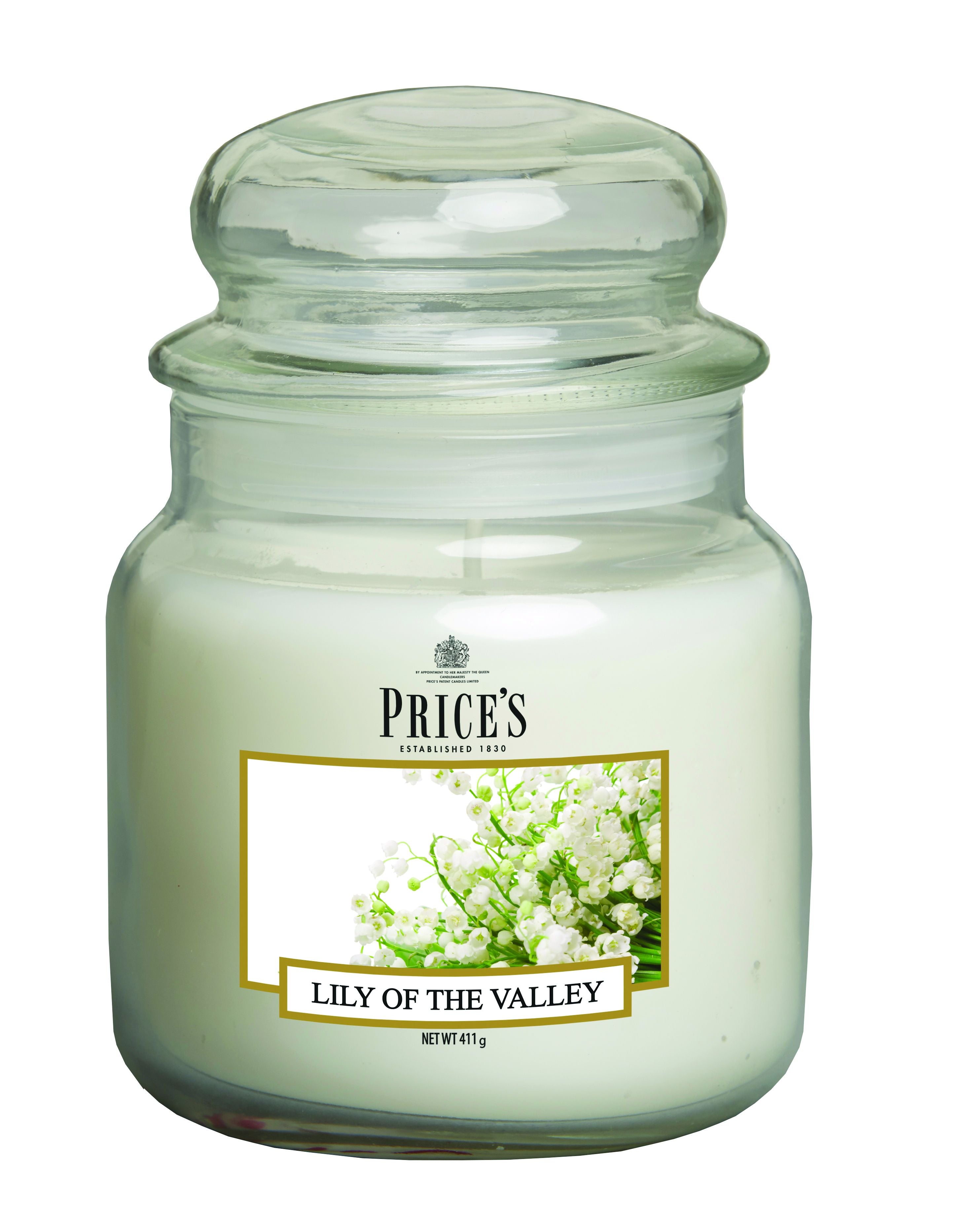 شمعة برايس متوسطة الحجم مع غطاء - زنبق الوادي