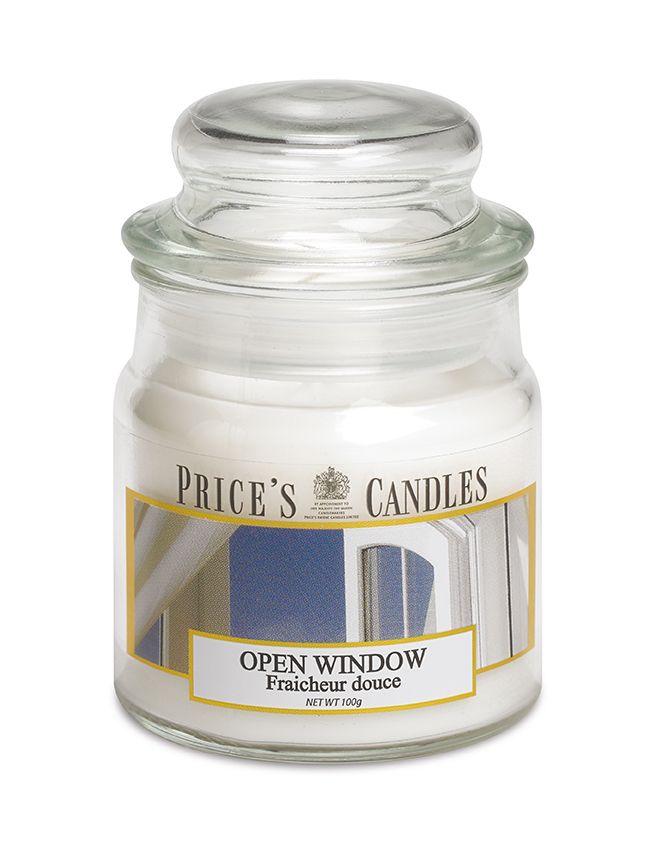 Price's Small Scented Candle Jar with Lid - Open Window