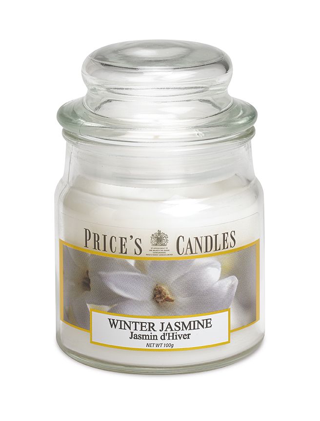 Price's Small Scented Candle Jar with Lid - Winter Jasmine