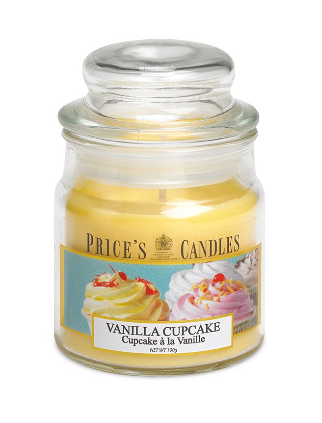 Price's Small Scented Candle Jar with Lid - Vanilla Cupcake