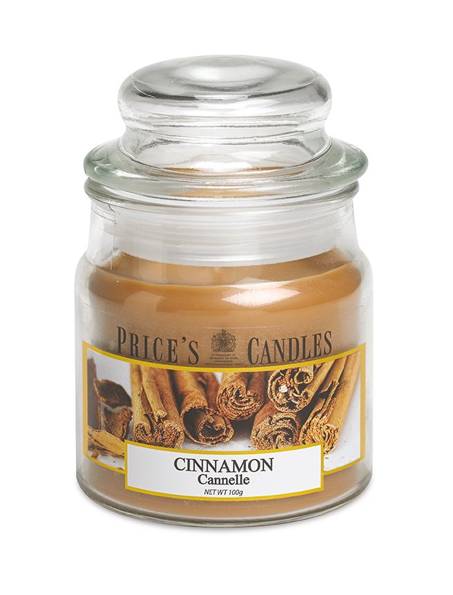 Price's Small Scented Candle Jar with Lid - Cinnamon