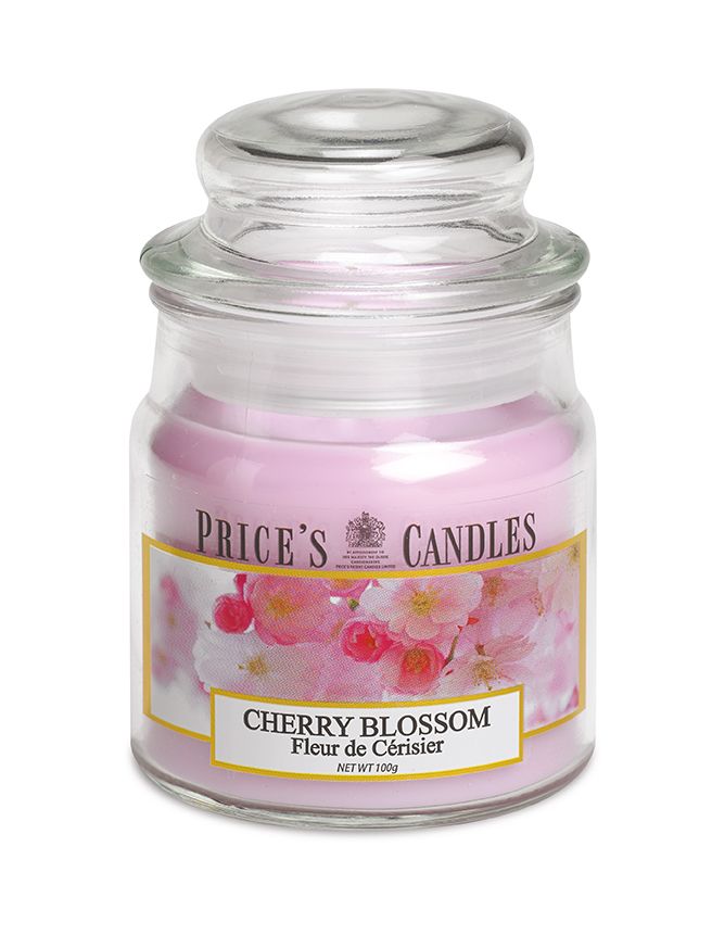 Price's Small Scented Candle Jar with Lid - Cherry Blossom