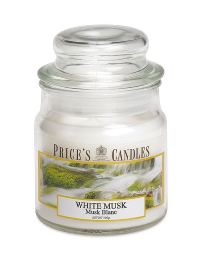 Price's Small Scented Candle Jar with Lid - White Musk
