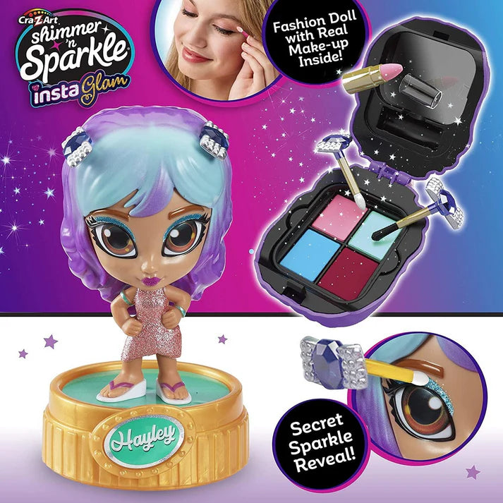Shimmer N Sparkle – دمية InstaGlam Hayley مع مكياج حقيقي