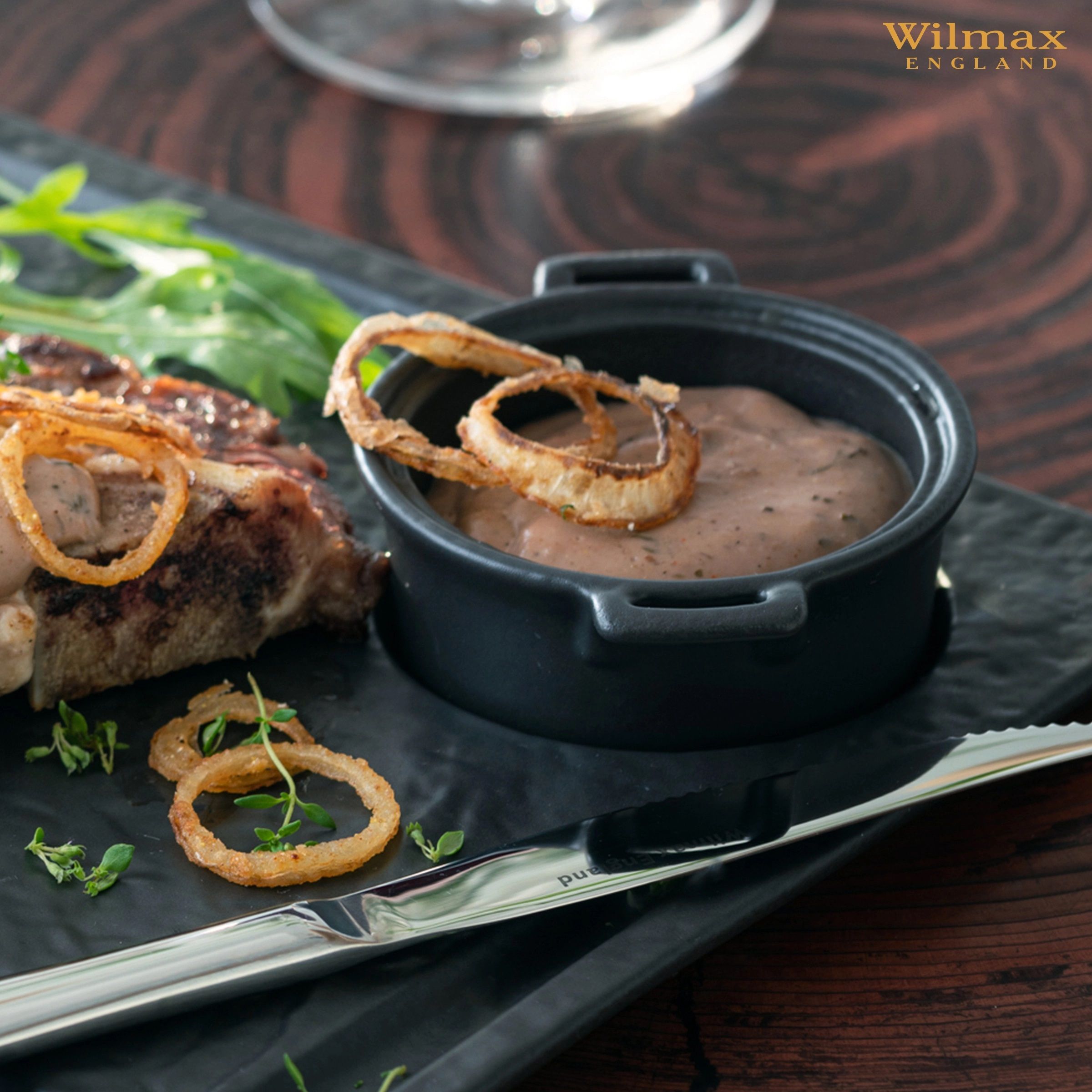 طبق فرن 10×3.7 سم من Wilmax SlateStone - أسود