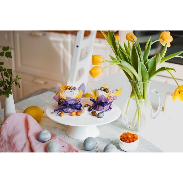 Wilmax 25cm Cake Plate with Base - White Elegant