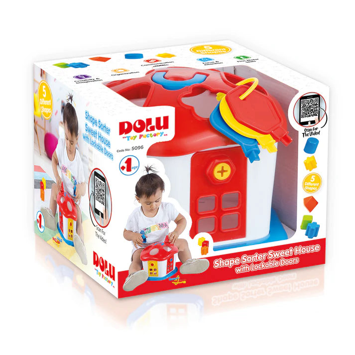 Dolu بيت الأشكال التعليمي للأطفال مع أبواب قابلة للقفل