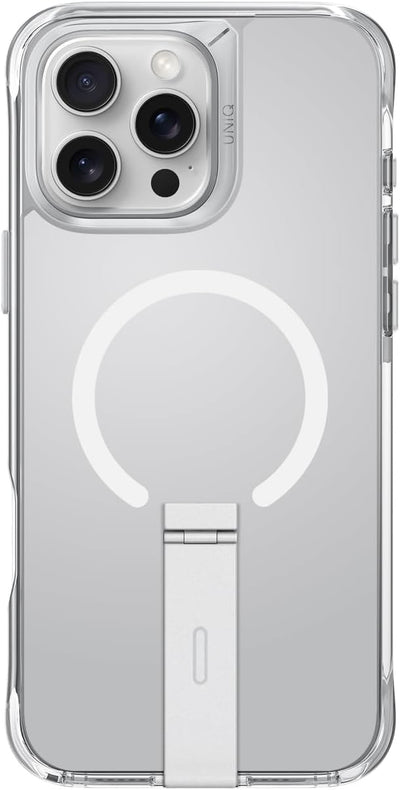 UNIQ HYBRID IPHONE 16 PRO (2024) 6.9 MAGCLICK CHARGING ELEVA WITH VERTICAL STAND - LUCENT (CLEAR)