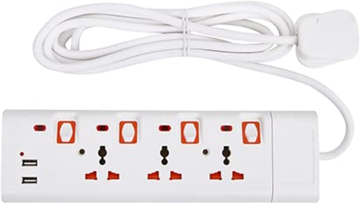 مشترك كهرباء Geepas 4 مخارج وUSB بطول 3م
