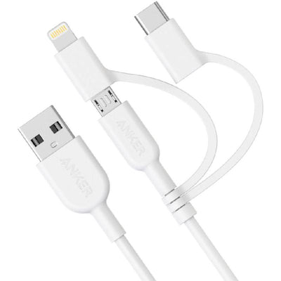 كابل Anker PowerLine II 3 في 1 للشحن والمزامنة