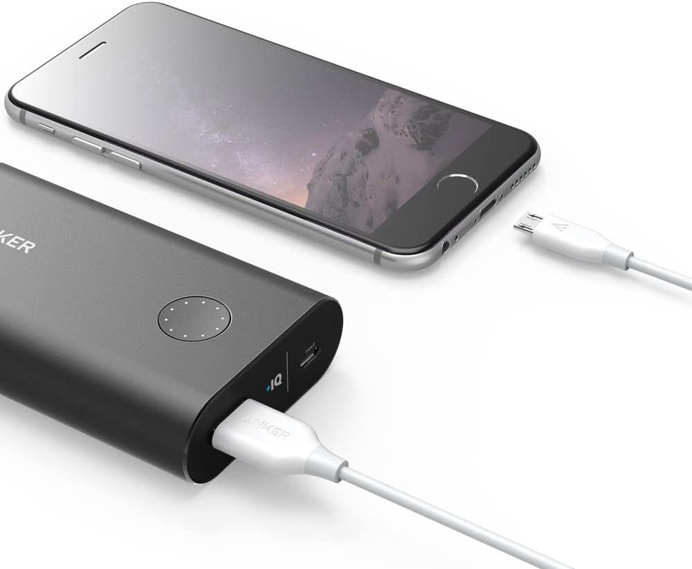كابل Anker PowerLine Micro USB (6 قدم) باللون الأبيض معبأ في عبوة غير متصلة بالإنترنت V3