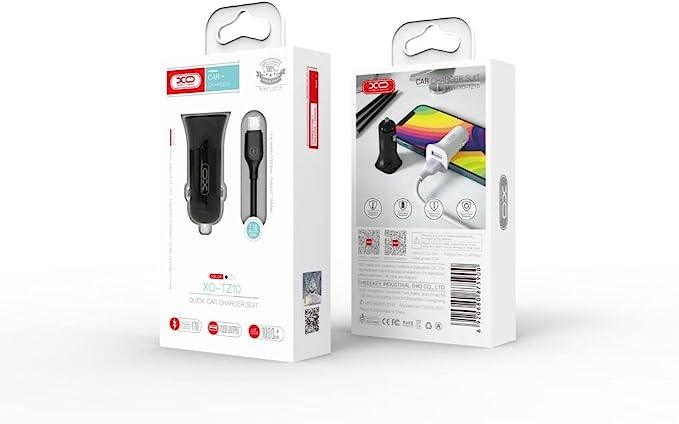 XO TZ10 12W PC Dual USB car charger for Lightning
