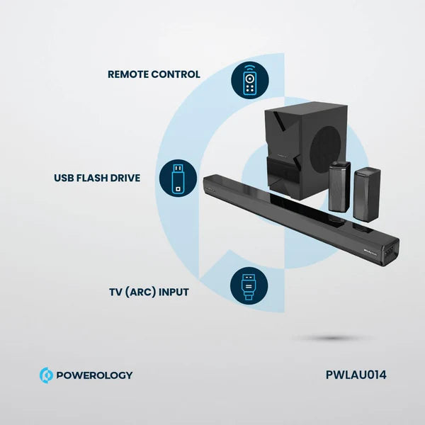 Powerology 5.1CH Soundbar with Dolby & Wireless Subwoofer!