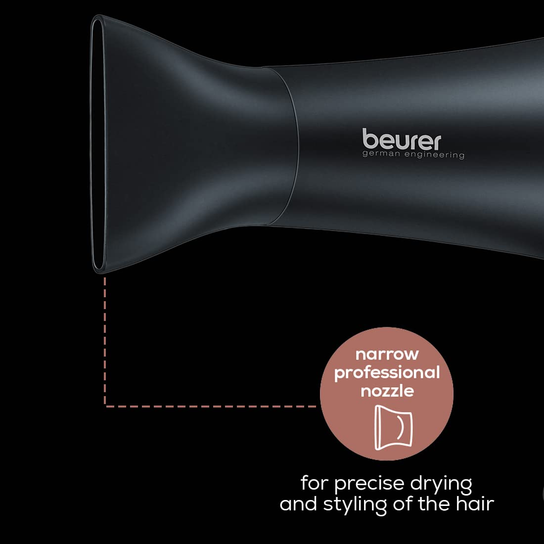 Beurer HC 30 Hair Dryer 2400W Power for Fast Drying - Black