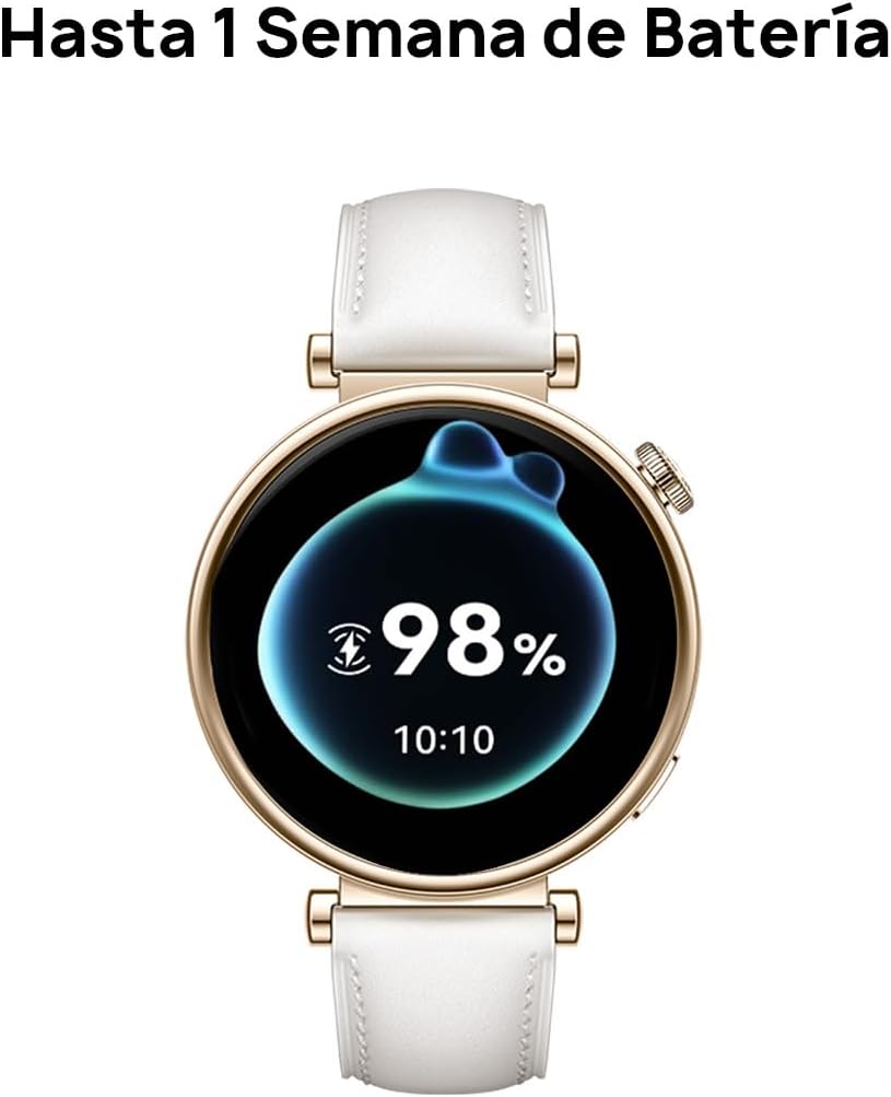 ساعة هواوي جي تي 4 مقاس 41 ملم بسوار جلدي أبيض أنيق