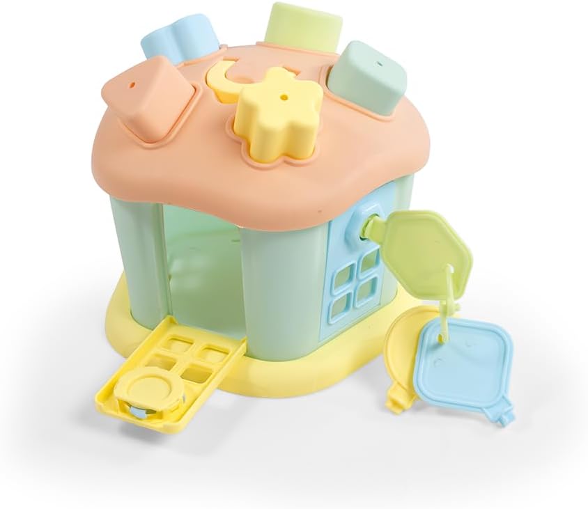 DOLU Shape Sorter Happy House – 9pc Sort & Play Toy for Toddlers 12mo+