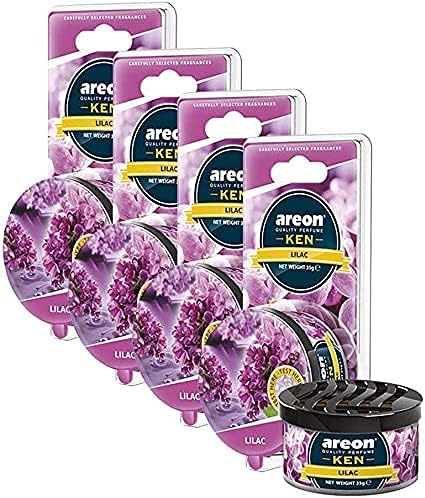 AREON Ken Car Air Freshener - Natural Lilac Scent, Long-Lasting Fragrance