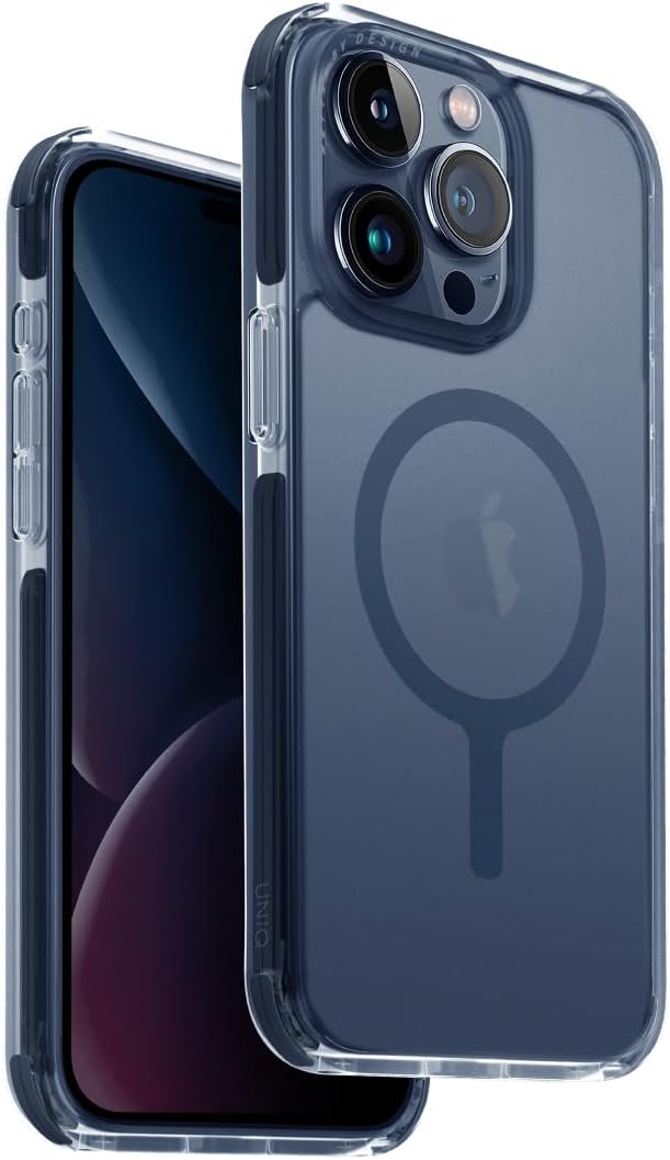 UNIQ COMBAT iPhone 15 Pro MagClick Case – Smoke Blue