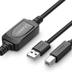 كابل طابعة نشط USB 2.0 A Male إلى B Male من UGREEN بطول 10 أمتار (أسود) 10374