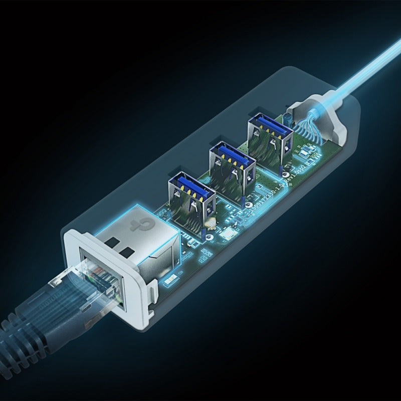 محول جيجابت إيثرنت من تي بي لينك بثلاثة منافذ UE330C USB Type-C