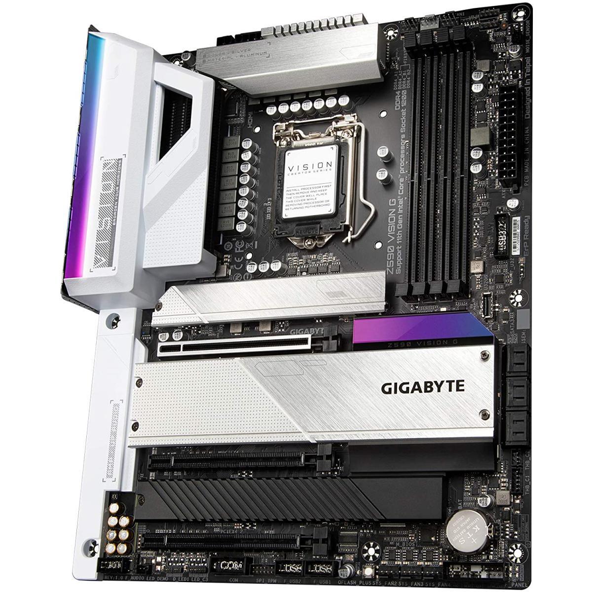 اللوحة الأم GIGABYTE Z590 Vision G LGA 1200/ATX/3x M.2/PCIe 4.0/USB 3.2 Gen2X2 Type-C/2.5GbE LAN