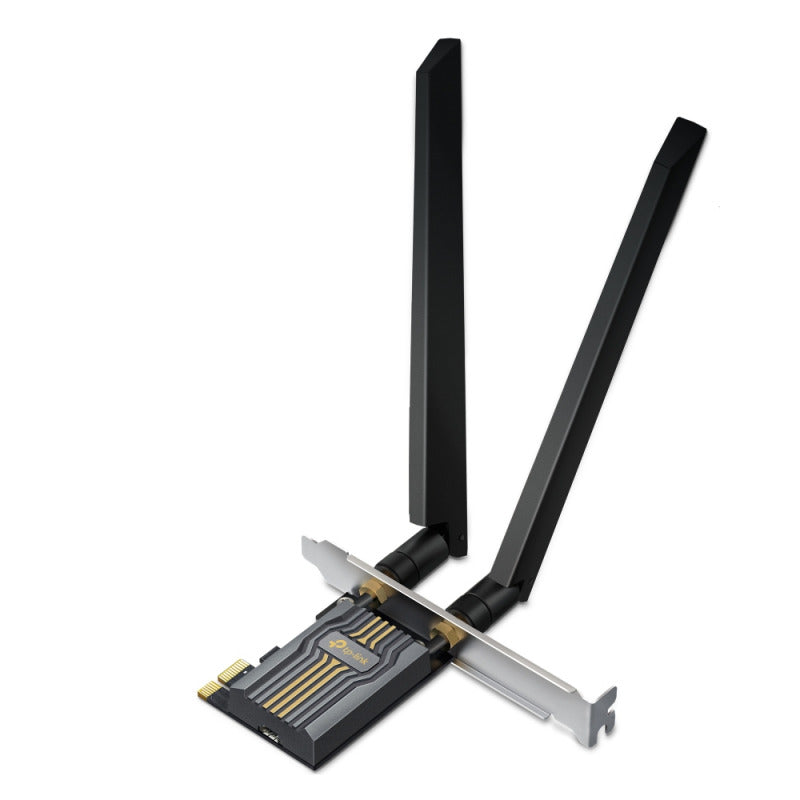 TP-Link Archer TBE400E BE6500 Wi-Fi 7 PCIe Adapter — Front View