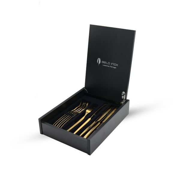 طقم أدوات مائدة Belo Inox Platinium 12 قطعة - ذهبي فاخر