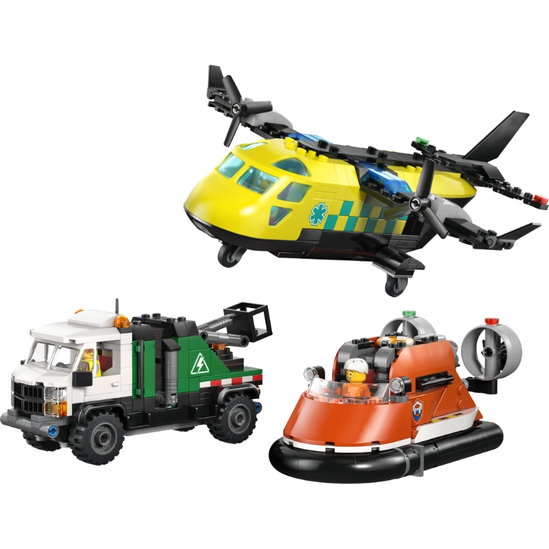 LEGO City Airplane, Service Truck & Hovercraft Remix – 990 Pieces | Set 60505