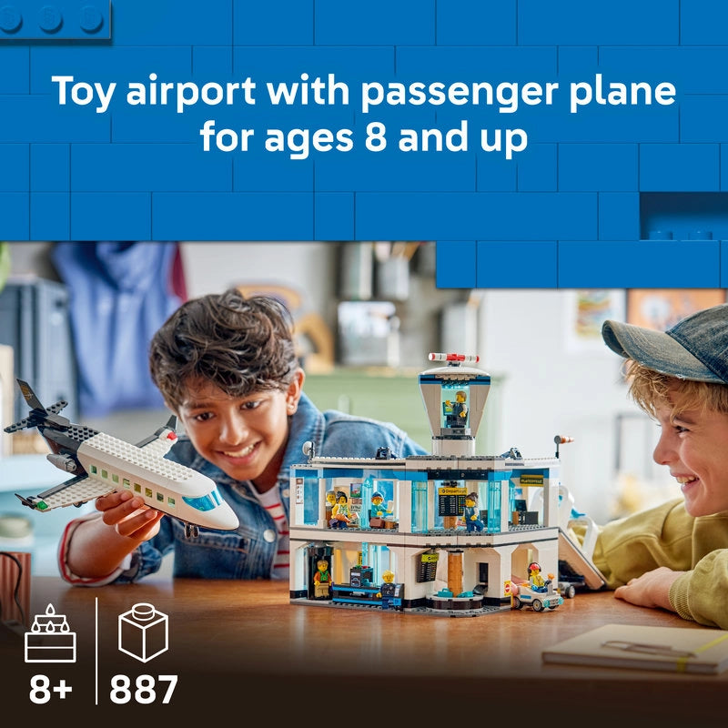 LEGO City Airport with Airplane – 887 Pieces | Set 60502