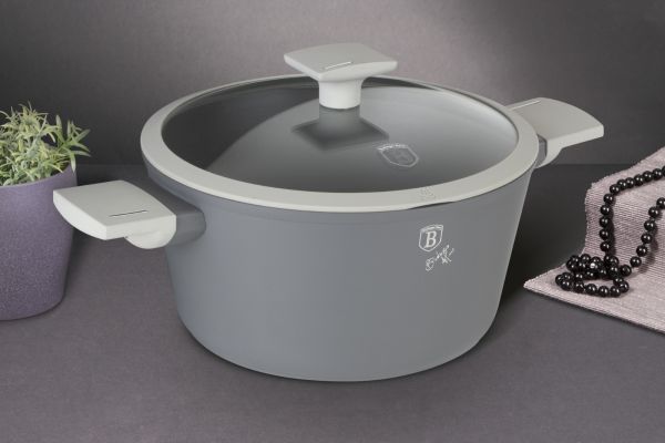 طنجرة بغطاء 20 سم Berlinger Haus – آسبين رمادي