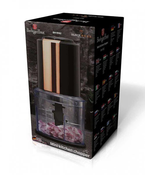 Berlinger Haus Mini Electric Chopper – Elegant Black Rose