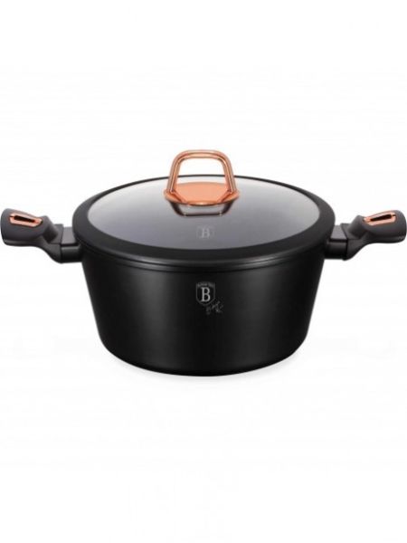 Berlinger Haus 24cm Casserole with Lid - Black-Rose