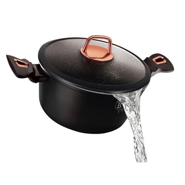 Berlinger Haus 24cm Casserole with Lid - Black-Rose