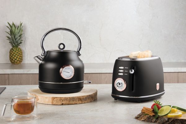Berlinger Haus 1.7L Steel Electric Kettle – Black-Rose